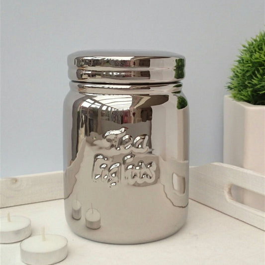 Ceramic Tealights Storage Jar Chrome