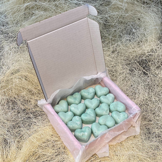 16 Mint Chocolate Chip Small Wax Hearts