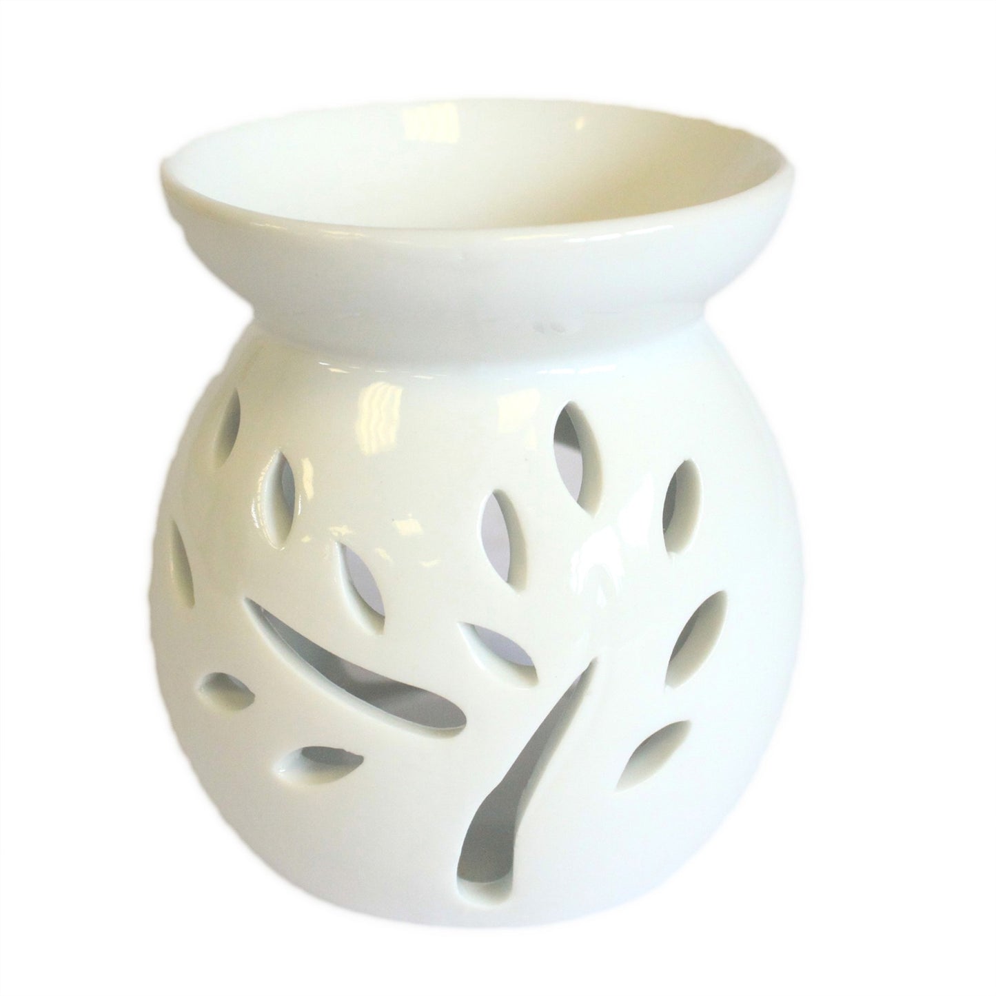 Classic Small Tree Cut Out Oil Burner White