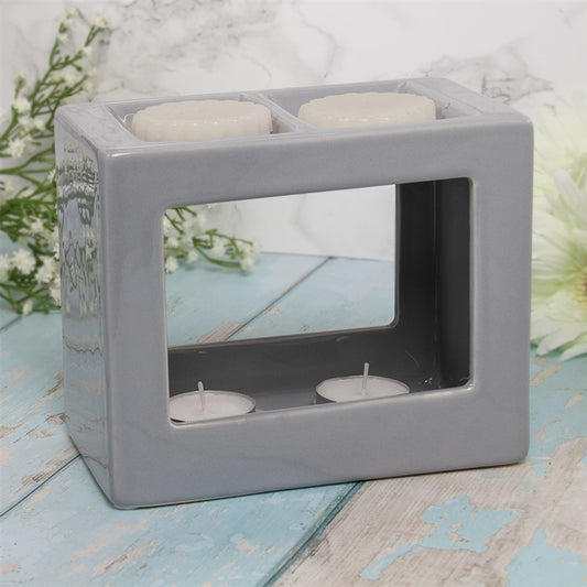Twin Cube Ceramic Wax Melter Grey