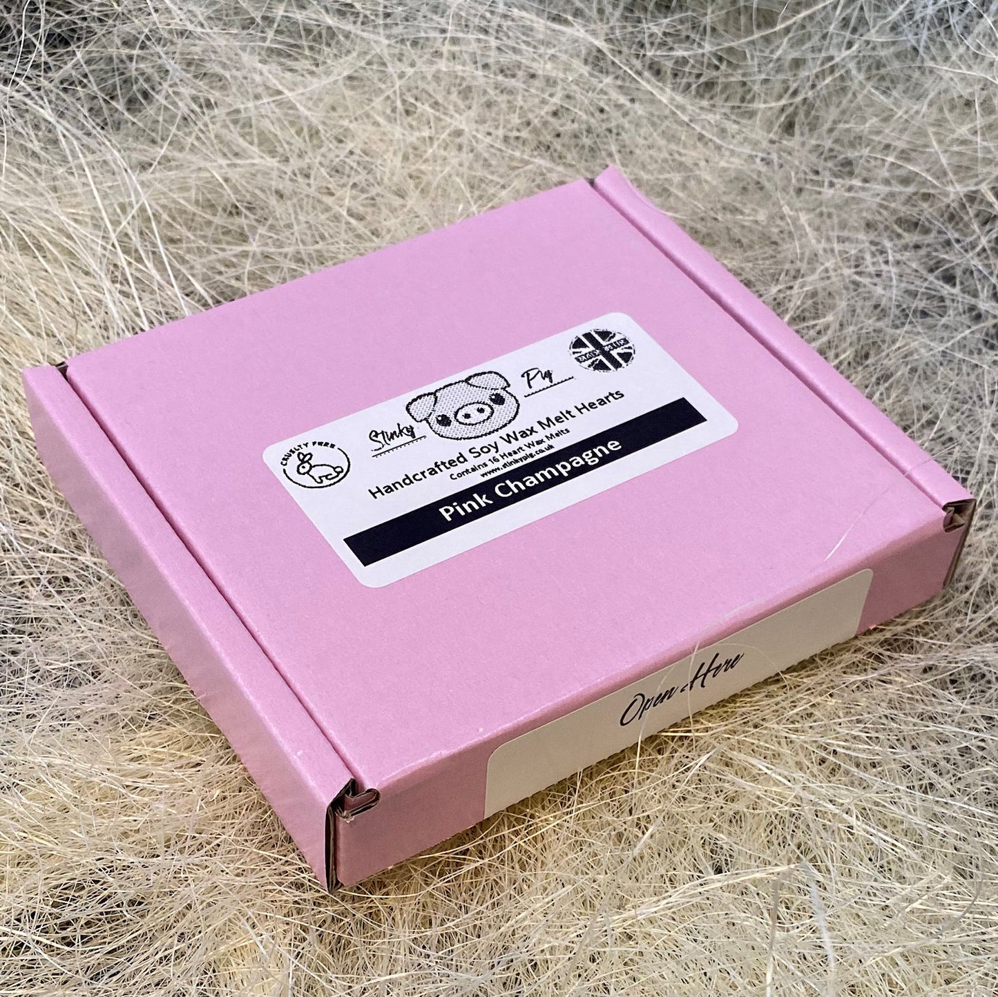 16 Pink Champagne Small Wax Hearts