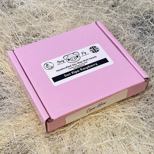 16 Sun Ripe Raspberry Small Wax Hearts