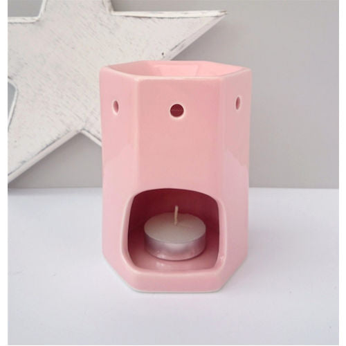 Hexagonal Ceramic Wax Melter Pink