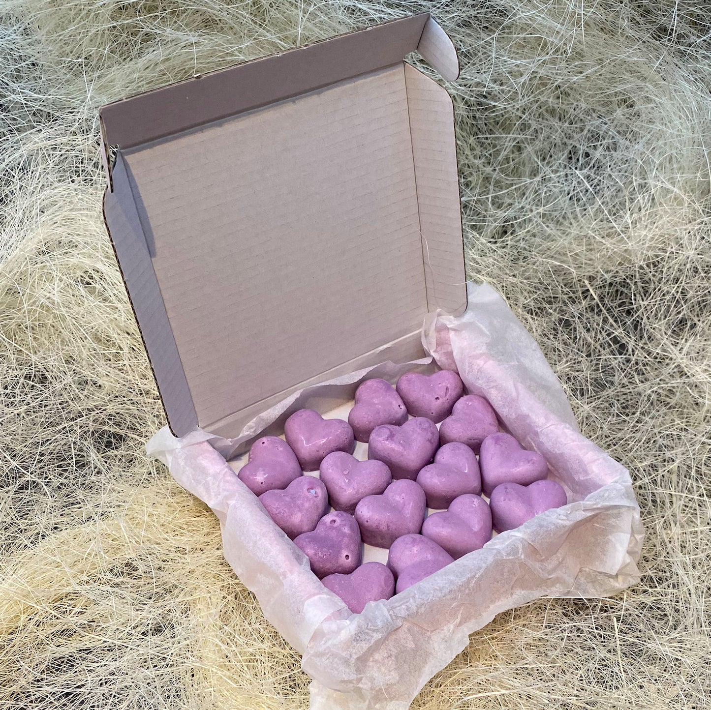 16 Purple Rain Small Wax Hearts