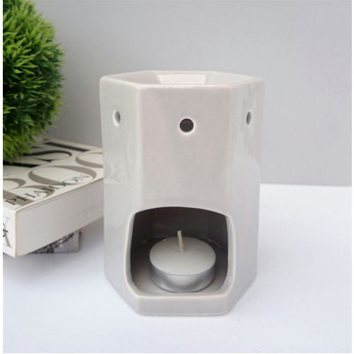 Hexagonal Ceramic Wax Melter Grey