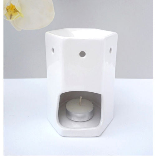 Hexagonal Ceramic Wax Melter White