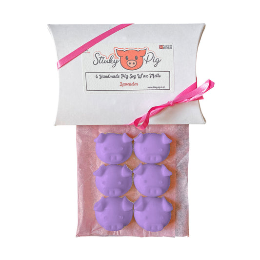 6 Lavender Wax Melt Pigs