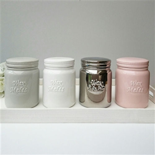 Ceramic Wax Melts Storage Jar Chrome