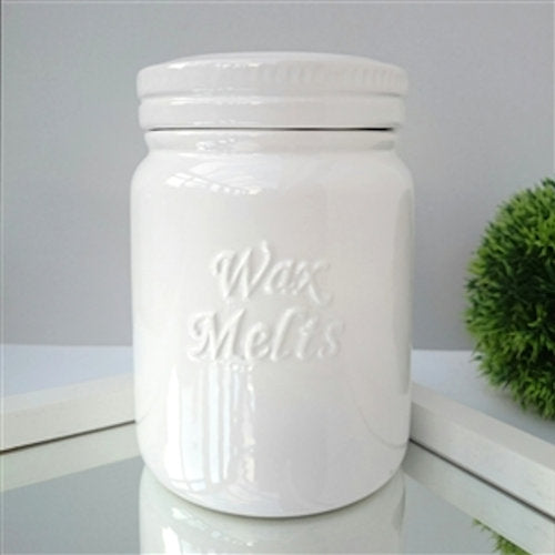 Ceramic Wax Melts Storage Jar White
