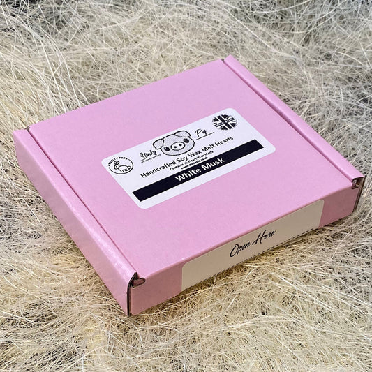 16 White Musk Small Wax Hearts